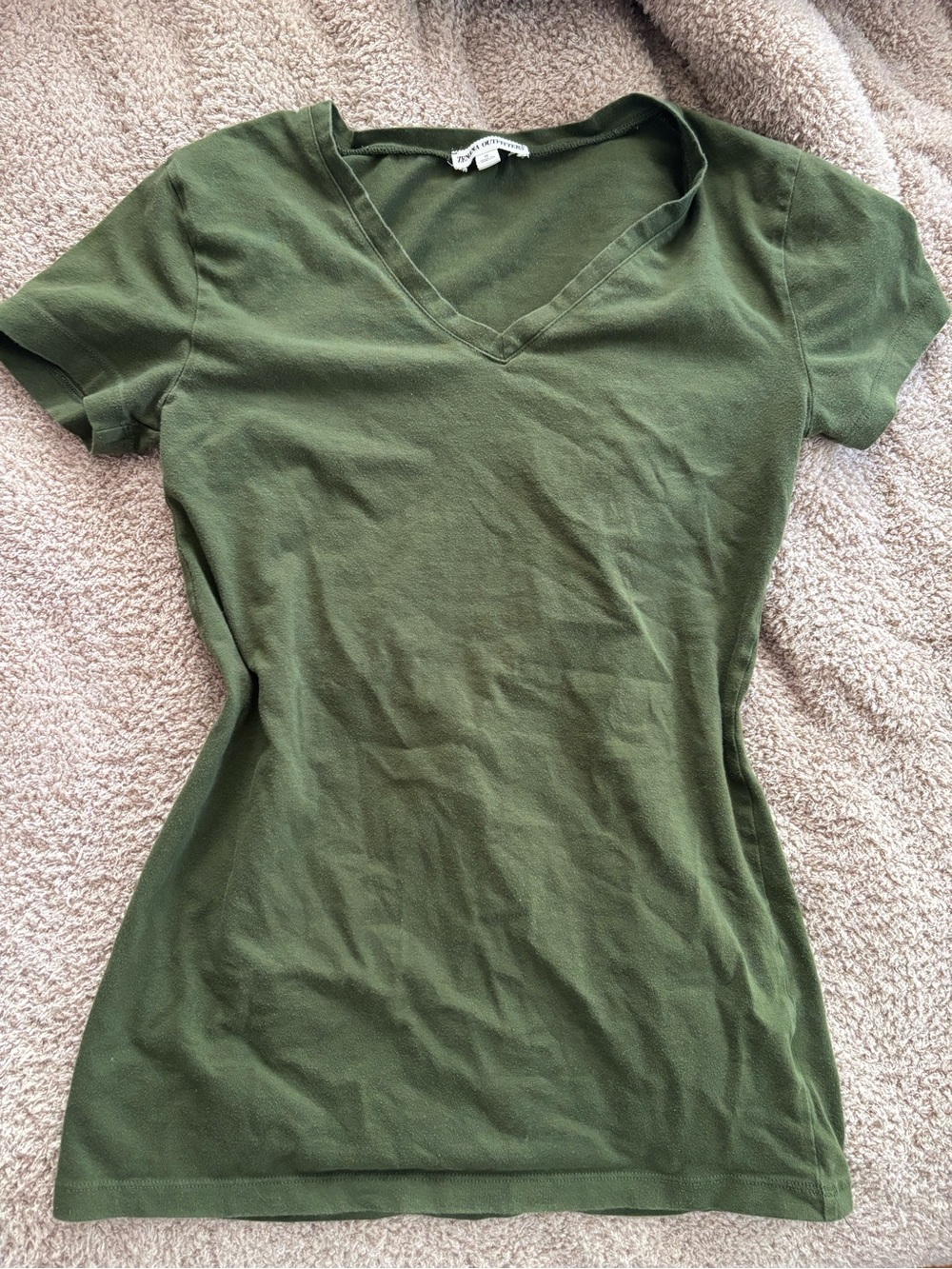 Olive V-Neck Short Sleeve Tee